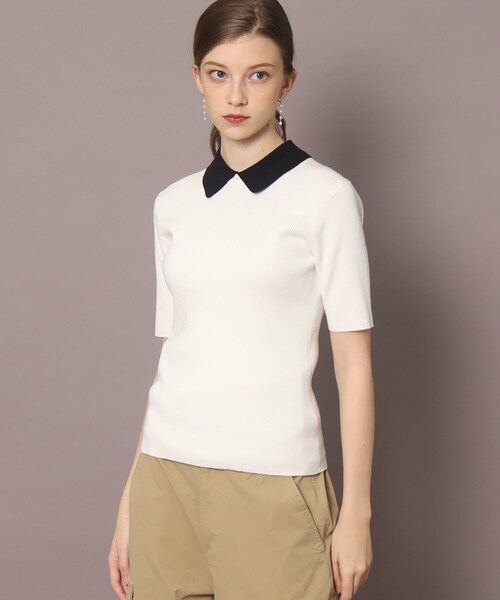 DRESSTERIOR ベージュ レース襟ニット 36(S) lorelei-8.jpg