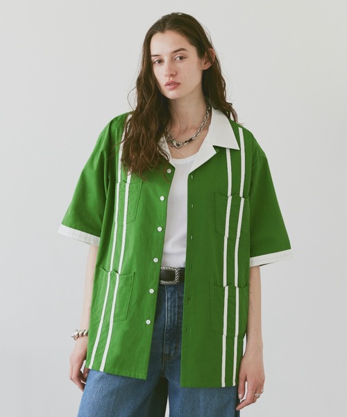 soerte（ソエルテ）の「HALF SLEEVE DESIGN GUAYABERA SHIRT/ハーフスリーブデザインキューバシャツ（シャツ/ブラウス・メンズ・オフホワイト/ブラウン/グリーン・1/2/3）」の3枚目の写真