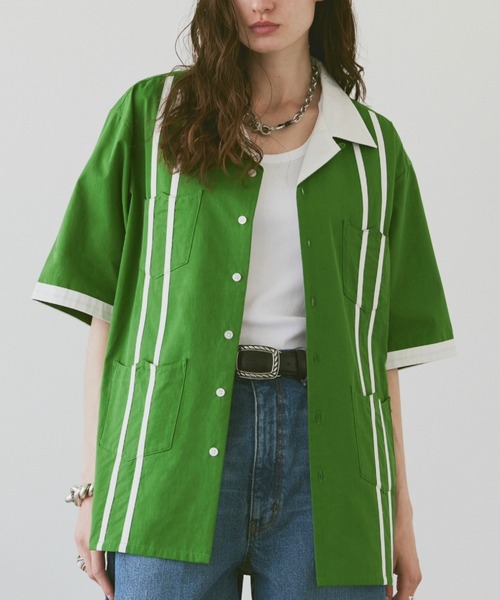 soerte（ソエルテ）の「HALF SLEEVE DESIGN GUAYABERA SHIRT/ハーフスリーブデザインキューバシャツ（シャツ/ブラウス・メンズ・オフホワイト/ブラウン/グリーン・1/2/3）」の7枚目の写真