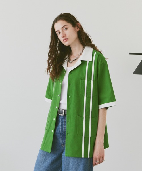 soerte（ソエルテ）の「HALF SLEEVE DESIGN GUAYABERA SHIRT/ハーフスリーブデザインキューバシャツ（シャツ/ブラウス・メンズ・オフホワイト/ブラウン/グリーン・1/2/3）」の5枚目の写真