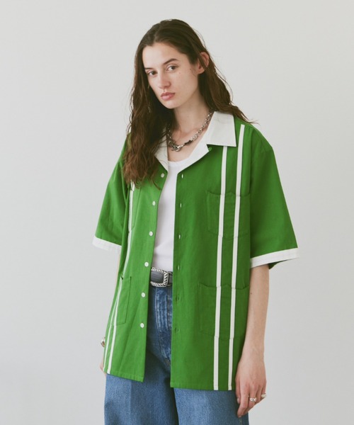 soerte（ソエルテ）の「HALF SLEEVE DESIGN GUAYABERA SHIRT/ハーフスリーブデザインキューバシャツ（シャツ/ブラウス・メンズ・オフホワイト/ブラウン/グリーン・1/2/3）」の4枚目の写真