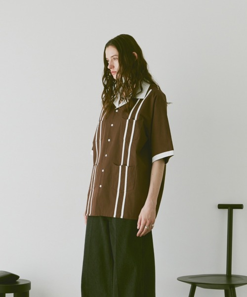 soerte（ソエルテ）の「HALF SLEEVE DESIGN GUAYABERA SHIRT/ハーフスリーブデザインキューバシャツ（シャツ/ブラウス・メンズ・オフホワイト/ブラウン/グリーン・1/2/3）」の12枚目の写真