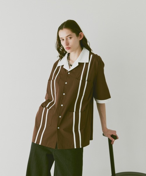 soerte（ソエルテ）の「HALF SLEEVE DESIGN GUAYABERA SHIRT/ハーフスリーブデザインキューバシャツ（シャツ/ブラウス・メンズ・オフホワイト/ブラウン/グリーン・1/2/3）」の9枚目の写真