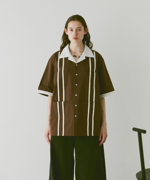 soerte（ソエルテ）の「HALF SLEEVE DESIGN GUAYABERA SHIRT/ハーフスリーブデザインキューバシャツ（シャツ/ブラウス・メンズ・オフホワイト/ブラウン/グリーン・1/2/3）」の10枚目の写真
