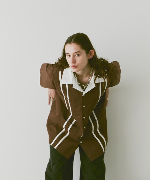 soerte（ソエルテ）の「HALF SLEEVE DESIGN GUAYABERA SHIRT/ハーフスリーブデザインキューバシャツ（シャツ/ブラウス・メンズ・オフホワイト/ブラウン/グリーン・1/2/3）」の11枚目の写真