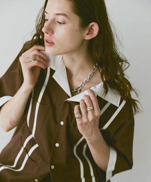 soerte（ソエルテ）の「HALF SLEEVE DESIGN GUAYABERA SHIRT/ハーフスリーブデザインキューバシャツ（シャツ/ブラウス・メンズ・オフホワイト/ブラウン/グリーン・1/2/3）」の22枚目の写真