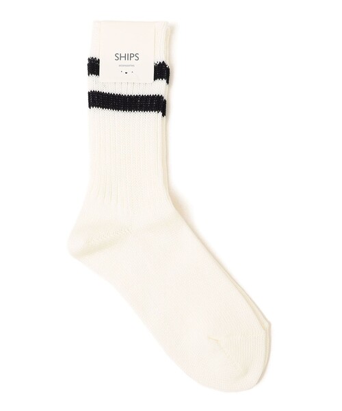 SHIPS(シップス)の「ライン ソックス(ソックス/靴下・レディース・オフホワイト/ブラック/ライトグレー・ONE SIZE)」の1枚目の写真