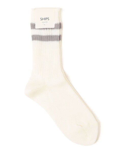 SHIPS(シップス)の「ライン ソックス(ソックス/靴下・レディース・オフホワイト/ブラック/ライトグレー・ONE SIZE)」の3枚目の写真