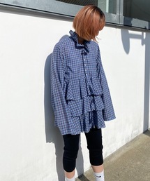 HOLIDAY × suno&morrison フリルチェック 長袖シャツ HOLIDAY × suno&morrison フリルチェック 長袖シャツ（HOLIDAY