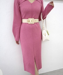 スクエアバックルワイドベルト