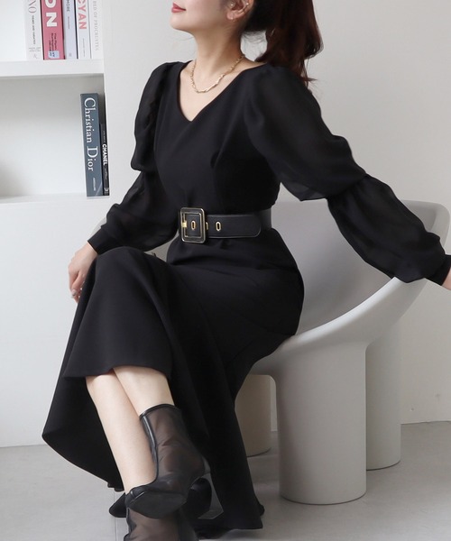 ROYAL PARTY（ロイヤルパーティー）の「スクエアバックルワイドベルト（ベルト・レディース・ブラック/オフホワイト・FREE）」の2枚目の写真