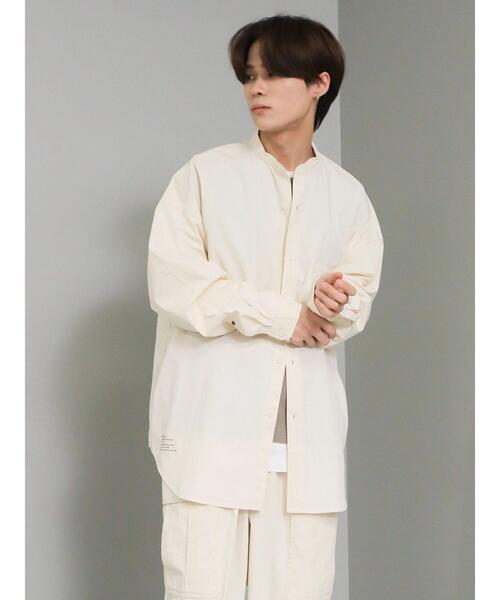 CRAFT STANDARD BOUTIQUE(クラフトスタンダードブティック)の「綿ナイロンダンプバンドカラーシャツ(シャツ/ブラウス・メンズ・オフホワイト/アイボリー/カーキ・M/L/LL)」の4枚目の写真
