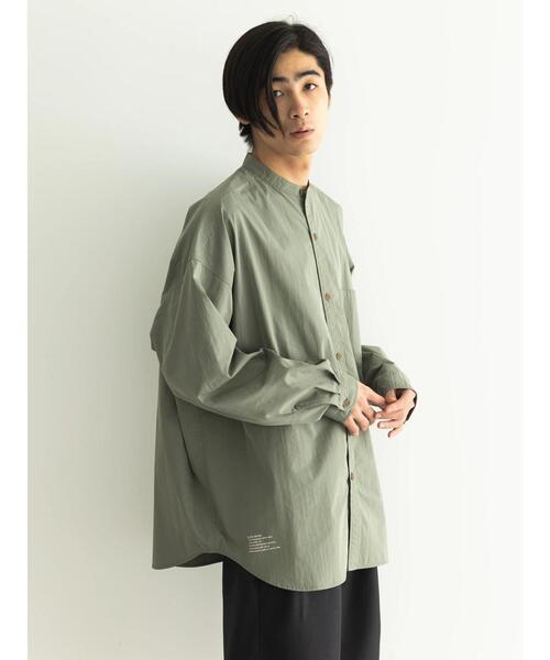CRAFT STANDARD BOUTIQUE(クラフトスタンダードブティック)の「綿ナイロンダンプバンドカラーシャツ(シャツ/ブラウス・メンズ・オフホワイト/アイボリー/カーキ・M/L/LL)」の6枚目の写真