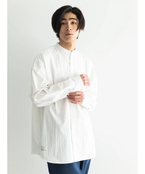 CRAFT STANDARD BOUTIQUE(クラフトスタンダードブティック)の「綿ナイロンダンプバンドカラーシャツ(シャツ/ブラウス・メンズ・オフホワイト/アイボリー/カーキ・M/L/LL)」の7枚目の写真