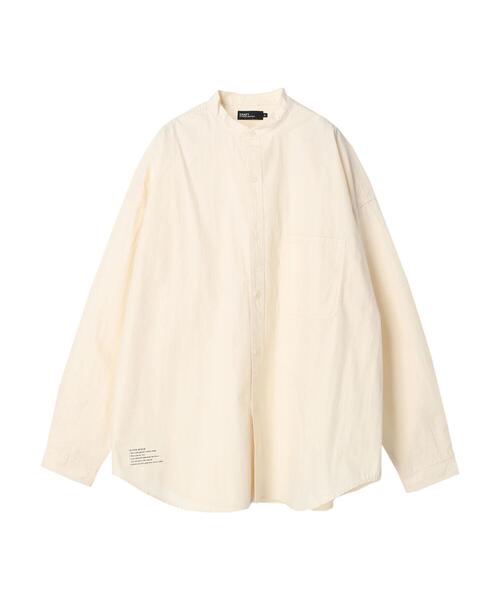 CRAFT STANDARD BOUTIQUE(クラフトスタンダードブティック)の「綿ナイロンダンプバンドカラーシャツ(シャツ/ブラウス・メンズ・オフホワイト/アイボリー/カーキ・M/L/LL)」の1枚目の写真