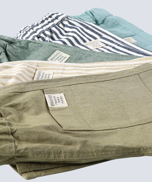BRANSHES（ブランシェス）の「【爽やかシャンブレー】クロップドパンツ（デニムパンツ・キッズ・ライトベージュ/ベージュ/ネイビー/カーキオリーブ/ブルーグレー・110/140/100/90/120/130/150）」の8枚目の写真