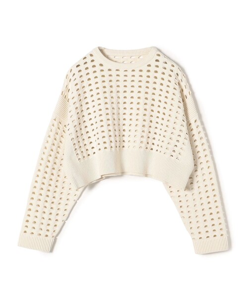 〈手洗い可能〉綿ナイロンメッシュニットプルオーバー