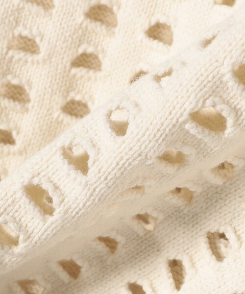 〈手洗い可能〉綿ナイロンメッシュニットプルオーバー