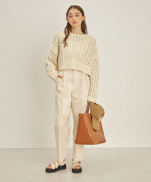 【セール】〈手洗い可能〉綿 ナイロン メッシュ ニット プルオーバー（ニット/セーター）｜SHIPS（シップス）