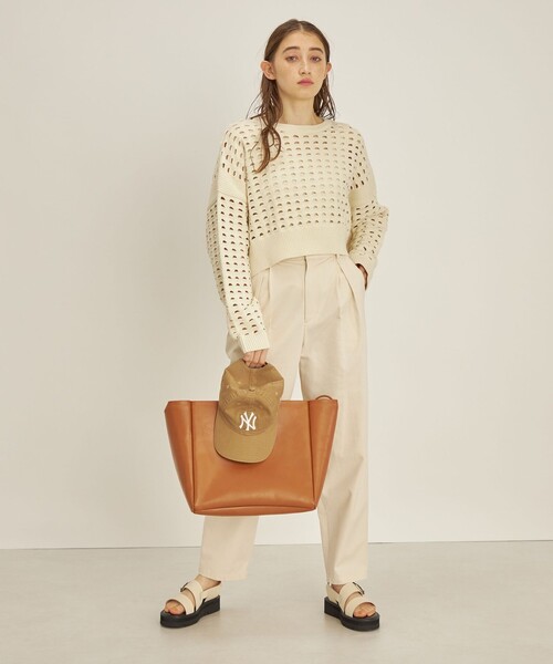【シップス　ウィメン】〈手洗い可能〉綿 ナイロン メッシュ ニット プルオーバー セール】〈手洗い可能〉綿 ナイロン メッシュ ニット プル