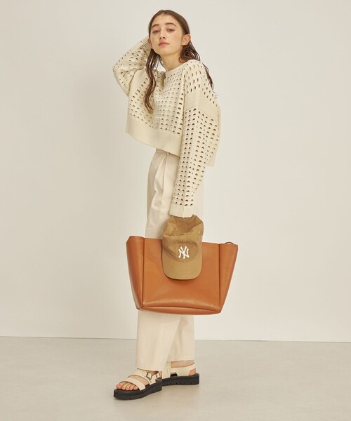 【シップス　ウィメン】〈手洗い可能〉綿 ナイロン メッシュ ニット プルオーバー セール】〈手洗い可能〉綿 ナイロン メッシュ ニット プル