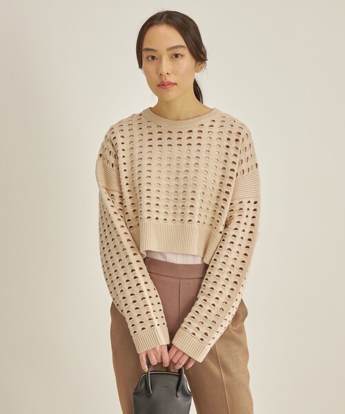 【セール】〈手洗い可能〉綿 ナイロン メッシュ ニット プルオーバー（ニット/セーター）｜SHIPS（シップス）