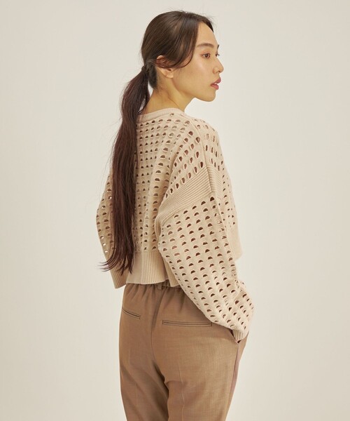 【セール】〈手洗い可能〉綿 ナイロン メッシュ ニット プルオーバー（ニット/セーター）｜SHIPS（シップス）