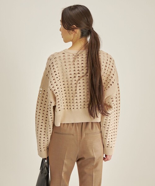 【セール】〈手洗い可能〉綿 ナイロン メッシュ ニット プルオーバー（ニット/セーター）｜SHIPS（シップス）