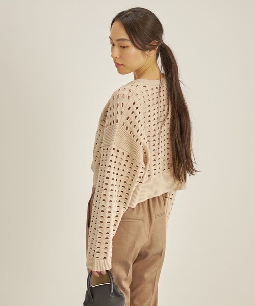 【セール】〈手洗い可能〉綿 ナイロン メッシュ ニット プルオーバー（ニット/セーター）｜SHIPS（シップス）