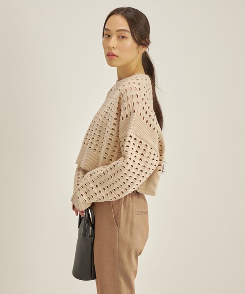 【セール】〈手洗い可能〉綿 ナイロン メッシュ ニット プルオーバー（ニット/セーター）｜SHIPS（シップス）