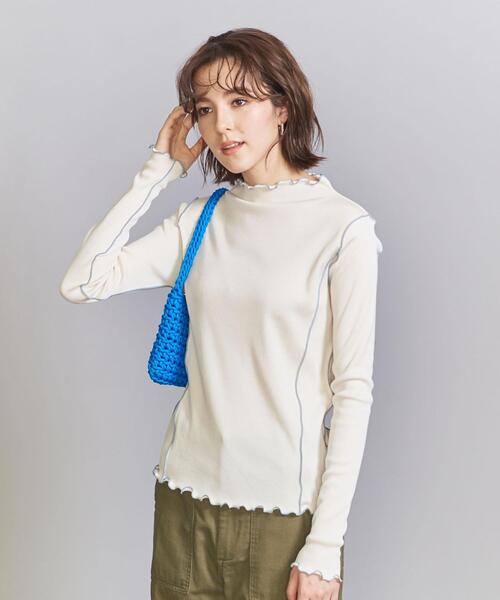 BEAUTY&YOUTH UNITED ARROWS（ビューティーアンドユースユナイテッドアローズ）の「メローステッチ モックネック カットソー（Tシャツ/カットソー・レディース・ブラック/オフホワイト/ライトブルー・FREE）」の8枚目の写真