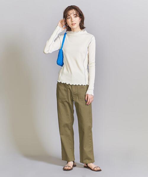 BEAUTY&YOUTH UNITED ARROWS（ビューティーアンドユースユナイテッドアローズ）の「メローステッチ モックネック カットソー（Tシャツ/カットソー・レディース・ブラック/オフホワイト/ライトブルー・FREE）」の9枚目の写真
