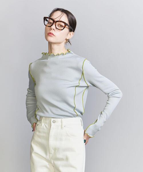 BEAUTY&YOUTH UNITED ARROWS（ビューティーアンドユースユナイテッドアローズ）の「メローステッチ モックネック カットソー（Tシャツ/カットソー・レディース・ブラック/オフホワイト/ライトブルー・FREE）」の13枚目の写真