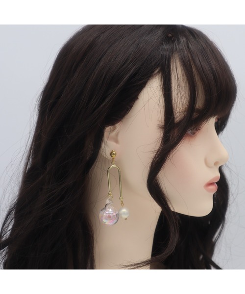 tone（トーン）の「【88eighty-eight】ツインボールちゅるんバブルボールピアス（MA）（ピアス（両耳用）・レディース・ピンク・FREE）」の2枚目の写真