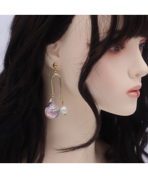 tone（トーン）の「【88eighty-eight】ツインボールちゅるんバブルボールピアス（MA）（ピアス（両耳用）・レディース・ピンク・FREE）」の5枚目の写真