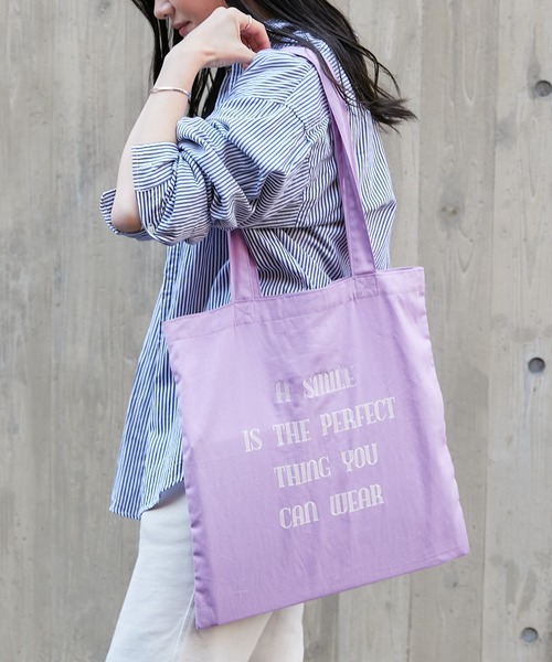 Actually（アクチュアリー）の「COLORFUL スクエアロゴトート（トートバッグ・レディース・ラベンダー/ブルー/イエロー/グレー・フリー）」の6枚目の写真