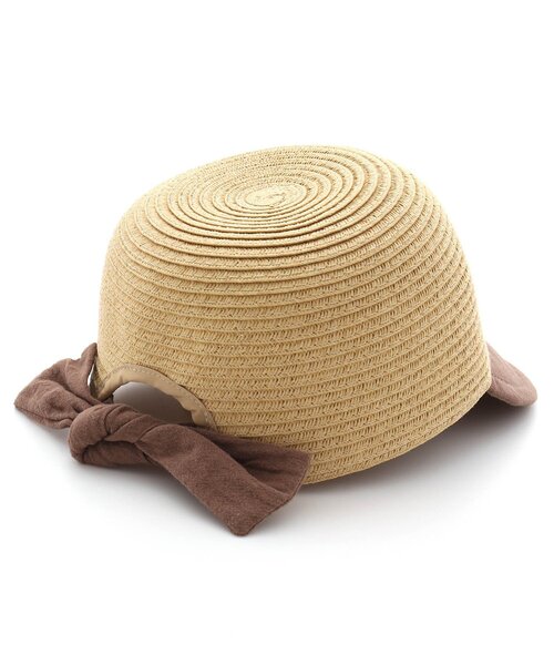 apres les cours（アプレレクール）の「後ろリボンペーパーキャップ_UVカット（ハット・キッズ・ピンク/ブラウン・50/52/54/48）」の5枚目の写真