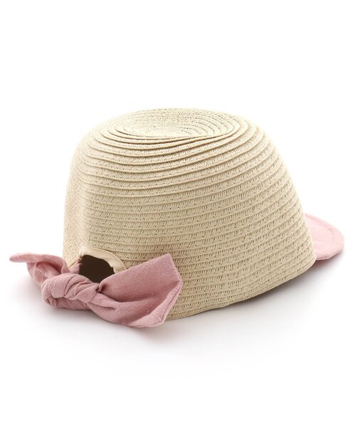 apres les cours（アプレレクール）の「後ろリボンペーパーキャップ_UVカット（ハット・キッズ・ピンク/ブラウン・50/52/54/48）」の6枚目の写真