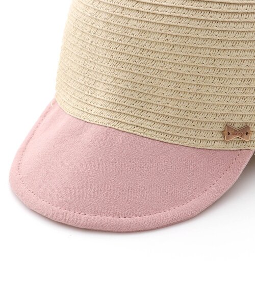 apres les cours（アプレレクール）の「後ろリボンペーパーキャップ_UVカット（ハット・キッズ・ピンク/ブラウン・50/52/54/48）」の7枚目の写真