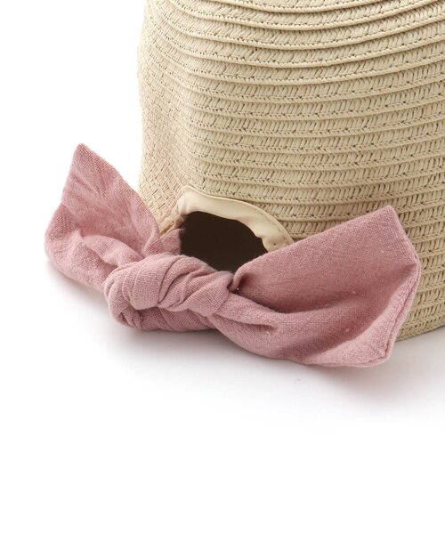 apres les cours（アプレレクール）の「後ろリボンペーパーキャップ_UVカット（ハット・キッズ・ピンク/ブラウン・50/52/54/48）」の9枚目の写真