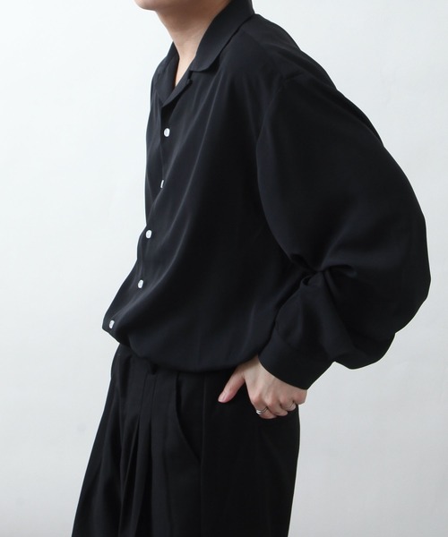 ZIP FIVE（ジップファイブ）の「【ZIP FIVE】Drape wide loose shirt/ドレープワイドルーズシャツ/総柄 /花柄シャツ/オーバーサイズ（シャツ/ブラウス・メンズ・ホワイト系/グリーン/ベージュ/チャコール/ブラック系/ブラック/グレー/ブルー系1/ブルー系/グレイッシュベージュ・MEDIUM/LARGE/X-LARGE）」の17枚目の写真