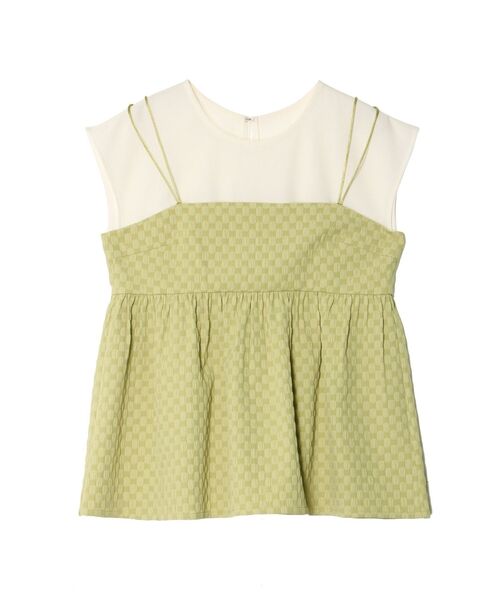 LAGUNAMOON（ラグナムーン）の「ペプラムキャミソールトップス（Tシャツ/カットソー・レディース・ブラック/ホワイト/ライトグリーン・FREE）」の3枚目の写真