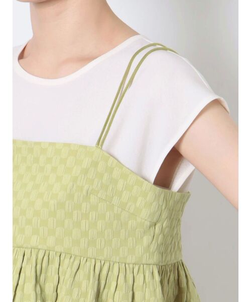 LAGUNAMOON（ラグナムーン）の「ペプラムキャミソールトップス（Tシャツ/カットソー・レディース・ブラック/ホワイト/ライトグリーン・FREE）」の12枚目の写真