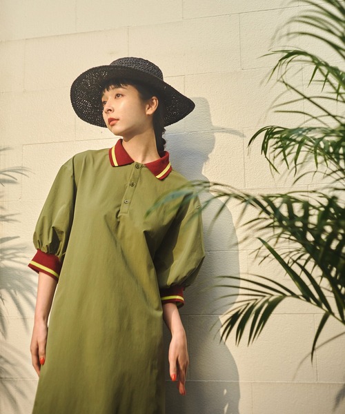 ear PAPILLONNER(イアパピヨネ)の「【SUM1 STYLE(スミ スタイル)】ポロシャツワンピース(ワンピース・レディース・ブラック/カーキ・FREE)」の14枚目の写真