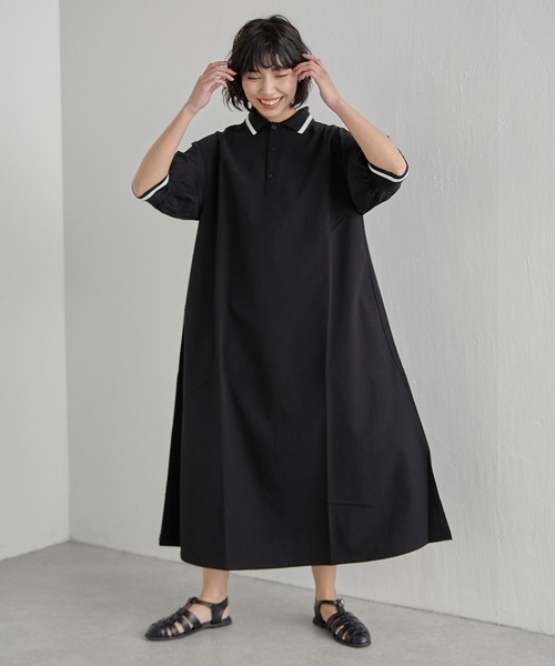 美品 イアパピヨネ スミスタイル ポロシャツワンピース カーキ ear PAPILLONNER（イアパピヨネ）の「【SUM1 STYLE（スミ