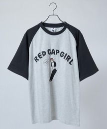 【a-r】〔Red Cap Girl/レッドキャップガール〕天竺 フロント刺繍/ロゴ発泡プリント ラグランスリーブTシャツ