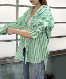 ビックシルエットストライプシャツ