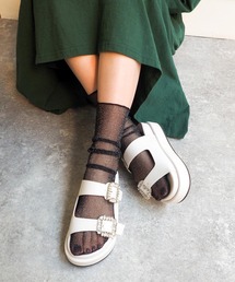 厚底ビジュー付きサンダル 8700163