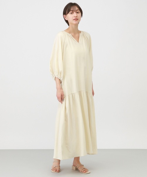 A part by（アパートバイ）の「ティアードソデパフワンピース（ワンピース・レディース・ブラック/アイボリー/グリーン系その他4・FREE）」の10枚目の写真