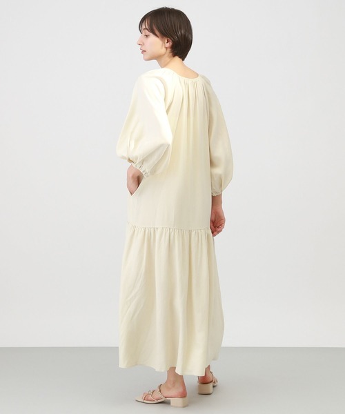 A part by（アパートバイ）の「ティアードソデパフワンピース（ワンピース・レディース・ブラック/アイボリー/グリーン系その他4・FREE）」の7枚目の写真